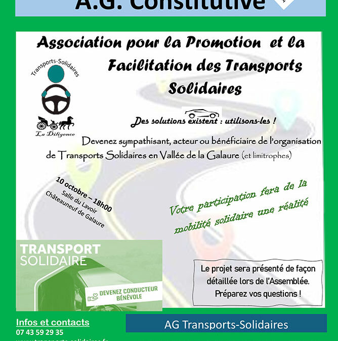 Association pour la Promotion et la Facilitation des Transports Solidaires : AG constitutive