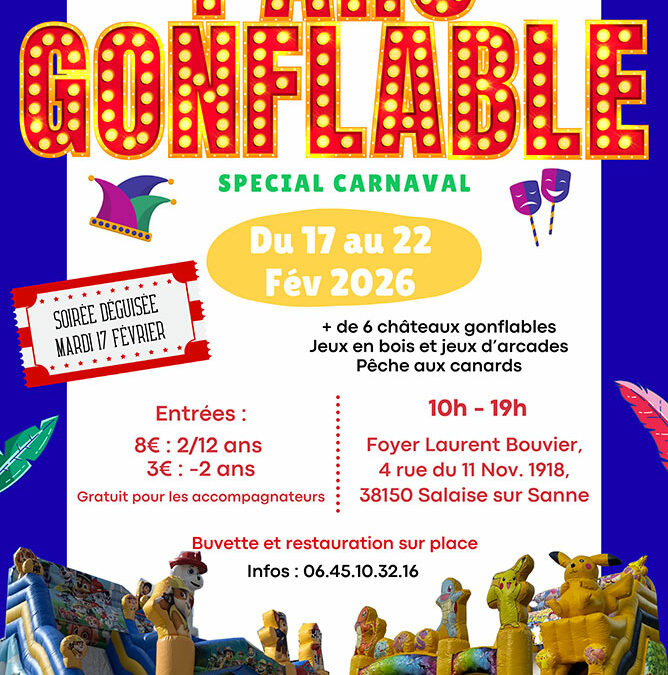 Parc d&rsquo;attractions gonflables Spécial Carnaval