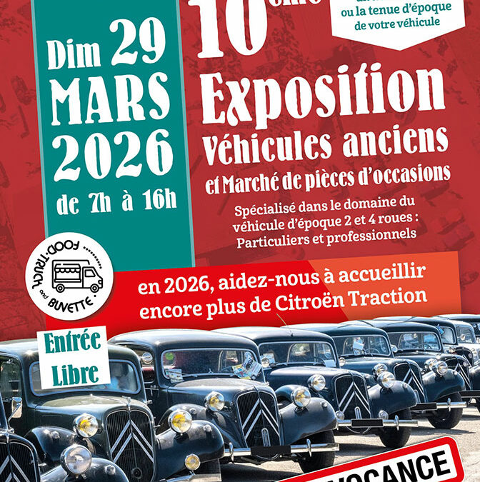 10ème Exposition de véhicules anciens et Marché de pièces d’occasion