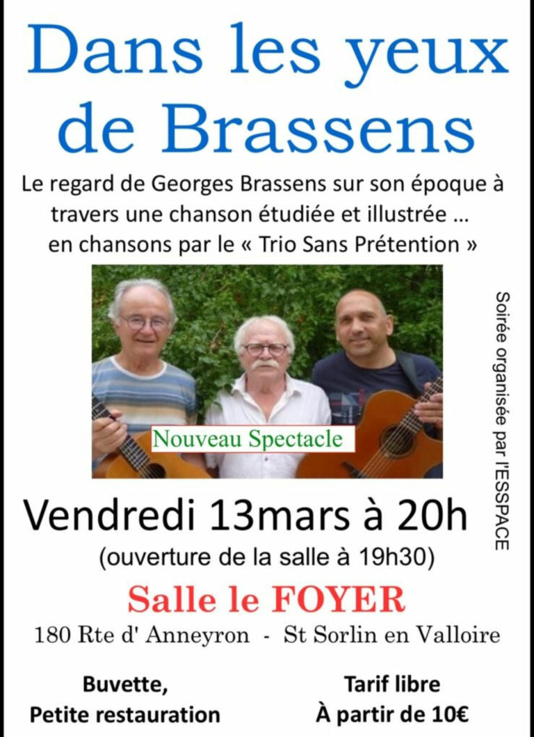 Trio Sans Prétention : « Dans les yeux de Brassens »