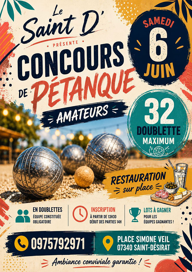 Concours de pétanque amateurs