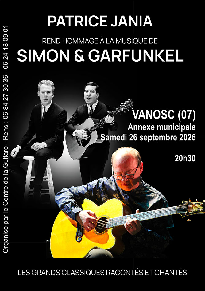 Master Class de guitare folk et concert Simon et Garfunkel avec Patrice Jania