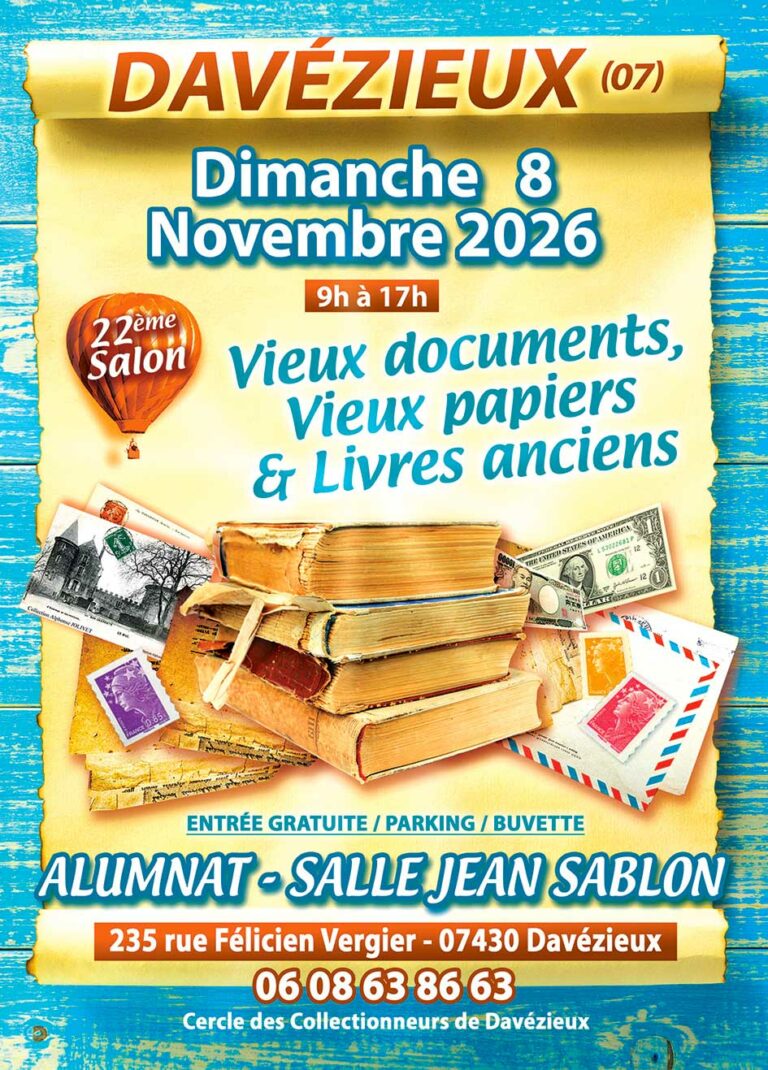 22ème Salon des vieux documents, vieux papiers et livres anciens